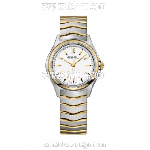 Ebel Wave White Dial Two-Tone Stainless Steel Ladies Quartz Watch 1216196