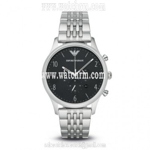 Emporio Armani Beta Chronograph Black Dial Stainless Steel Men's Watch AR1863