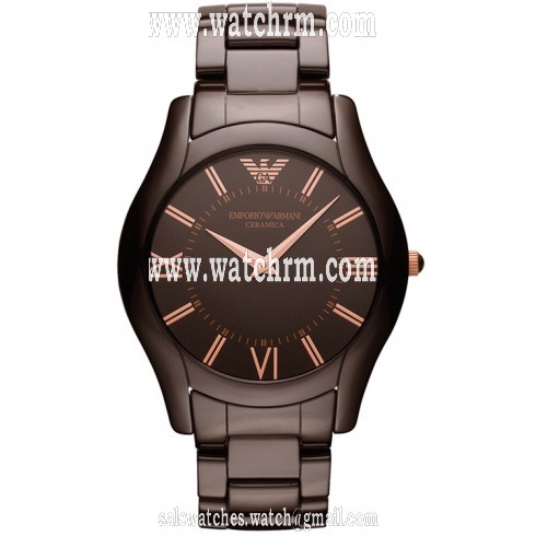 Emporio Armani Brown Dial Brown Ceramic Men's Watch AR1444