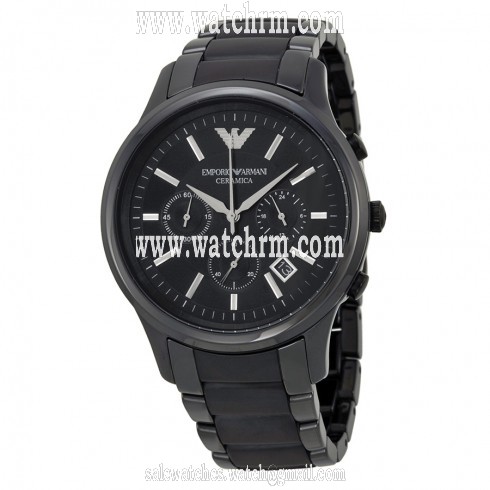 Emporio Armani Ceramica Chronograph Black Dial Black Ceramic Men's Watch AR1452
