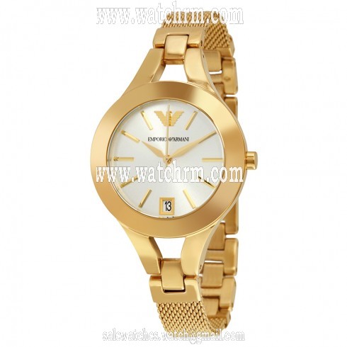 Emporio Armani Chiara Silver Dial Gold- tone Stainless Steel Ladies Watch AR7399