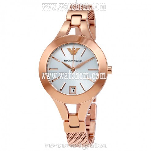 Emporio Armani Chiara Silver Dial Rose Gold-tone Ladies Watch AR7400
