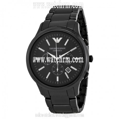Emporio Armani Chronograph Black Dial Black Ceramic Men's Watch AR1474