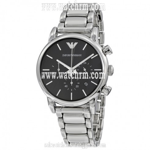 Emporio Armani  Chronograph Black Dial Stainless Steel Men's Watch AR1853