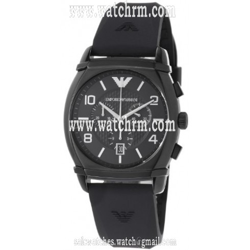 Emporio Armani Classic Black Dial Black Silicone Men's Watch AR0349