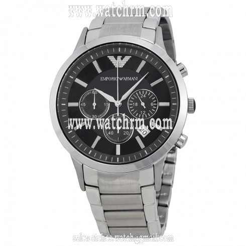 Emporio Armani Classic Chronograph Black Dial Steel Men's Watch AR2434
