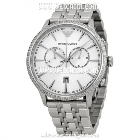 Emporio Armani Classic Chronograph Silver Dial Stainless Steel Men's Watch AR1796