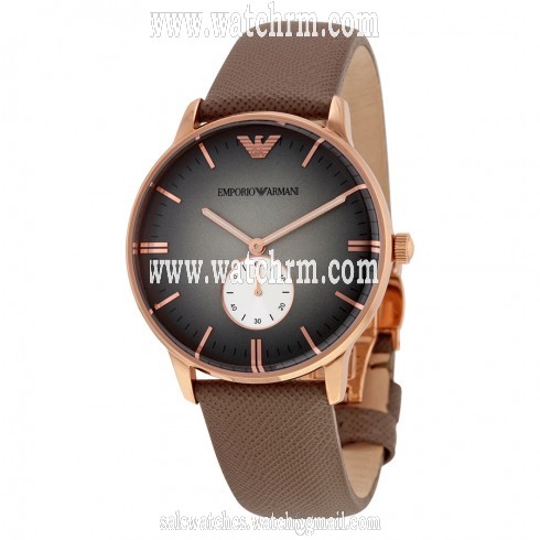 Emporio Armani Classic Grey Dial Grey Leather Quartz Men's Watch AR1723