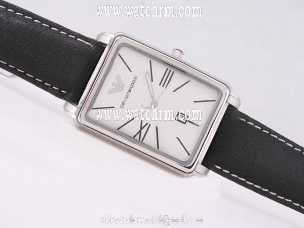 Emporio Armani Classic Ladies AR0414 White Dial Quartz Rectangle Watch