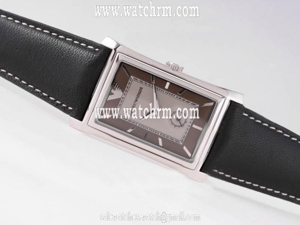Emporio Armani Classic Ladies AR0447 Brown Dial Stainless Steel Bezel Watch
