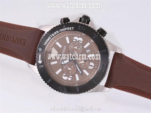 Emporio Armani Classic Mens AR1434 Brown Dial 47mm Stainless Steel Case Watch