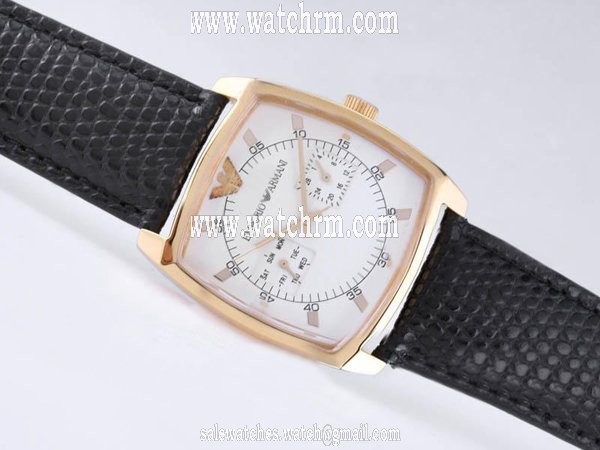 Emporio Armani Classic Mens AR2411 Quartz White Dial Square Watch