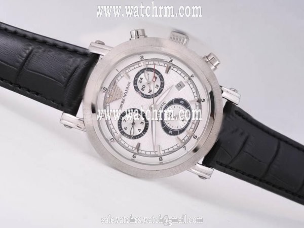 Emporio Armani Classic Mens AR2432 White Dial Stainless Steel Case 40mm Watch
