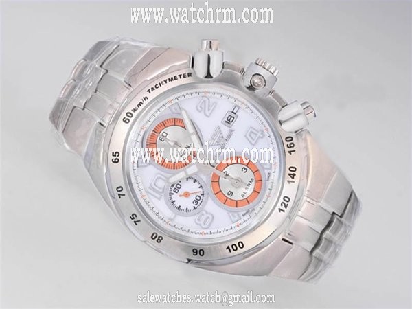 Emporio Armani Classic Mens AR5897 White Dial Stainless Steel Case Watch