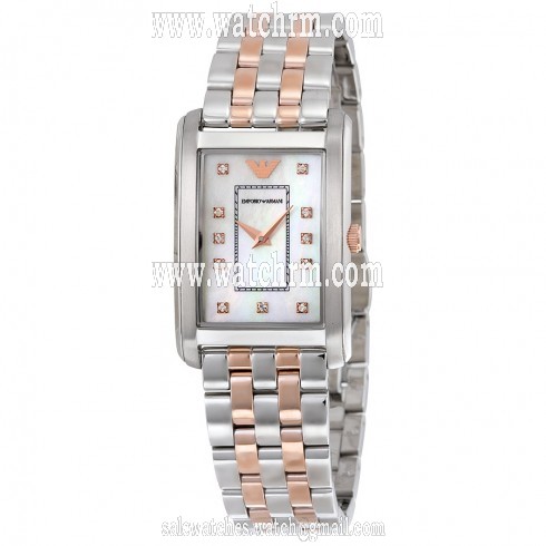 Emporio Armani Classic Mother of Pearl Dial Two-tone Stainless Steel Ladies Watch AR1905
