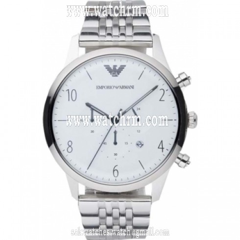 Emporio Armani Classic Silver Dial Stainless Steel Chronograph Men's Watch AR1879