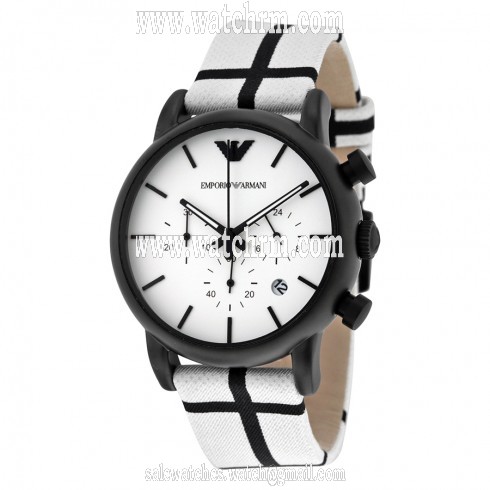 Emporio Armani Classic White Dial Men's Chronograph Watch AR1859