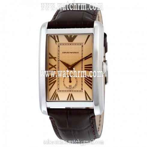 Emporio Armani Silver Dial Brown Crocodile Leather Quartz Men's Watch AR1605