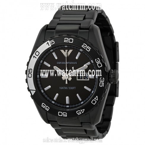 Emporio Armani  Sportivo Black Dial Blaxk Ion-plated Men's Watch AR6049