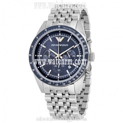 Emporio Armani Sportivo Chronograph Blue Dial Stainless Steel Men's Watch AR6072