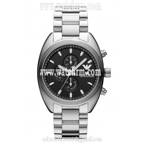 Emporio Armani Sportivo Chronograph Black Dial Stainless Steel Men's Watch AR5957