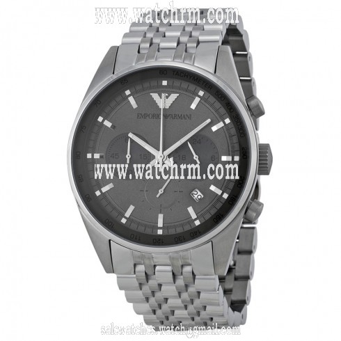Emporio Armani Sportivo Chronograph Grey Dial Stainless Steel Men's Watch AR5997