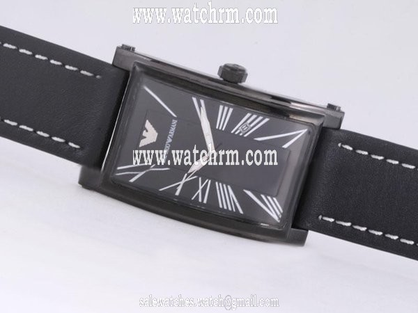 Emporio Armani Super Slim AR2060 Mens PVD Case Stainless Steel Bezel Watch