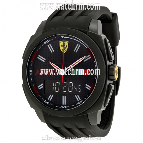 Ferrari Aerodinamico Black Dial Black Rubber Men's Watch 830123