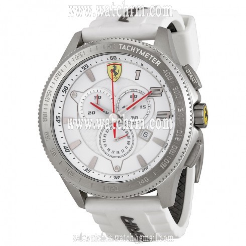 Ferrari Chronograph White Dial White Silicone Watch 830140