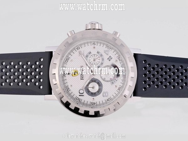 Ferrari Ferrari Chrono FER00010 White Dial Round Stainless Steel Case Watch