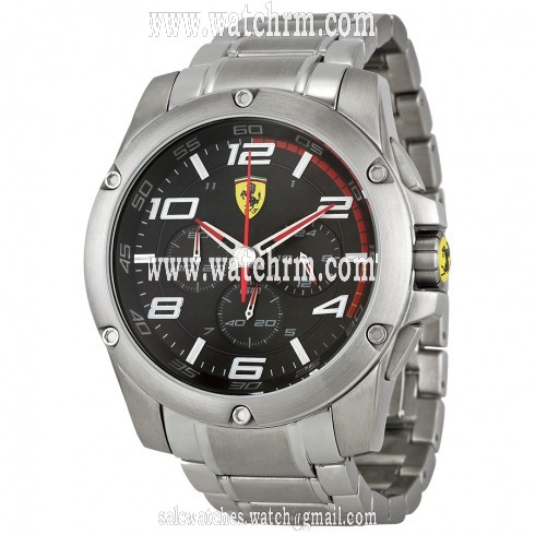 Ferrari Paddock Chronograph Black Carbon Fiber Dial Stainless Steel Men's Watch 830035