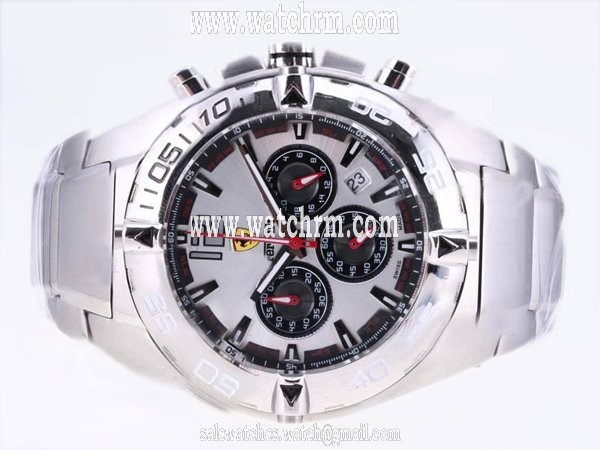 Ferrari Panerai Ferrari Chrono Monopulsante FER00020 White Dial Stainless Steel Case Round Watch