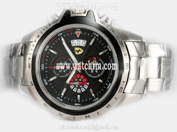 Ferrari Panerai Ferrari Granturismo FER00005 Round Stainless Steel Case Black Dial Watch