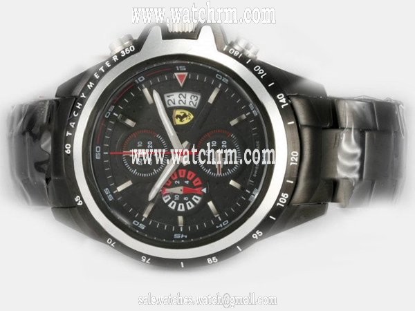 Ferrari Panerai Ferrari Special Editions PAM00060 Black PVD Strap Round Black Dial Watch