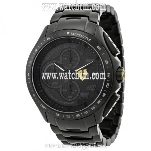 Ferrari Race Day Black Dial Chronograph Black Ion-plated Stainless Steel Men's Watch 830087