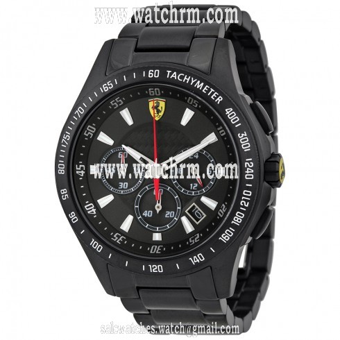 Ferrari Scuderia Chronograph Black Dial Black Ion-plated Men's Watch 830046