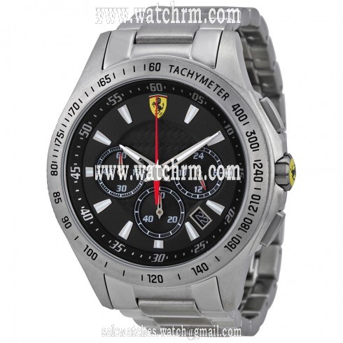 Ferrari Scuderia Chronograph Black Dial Stainless Steel Men's Watch 830048