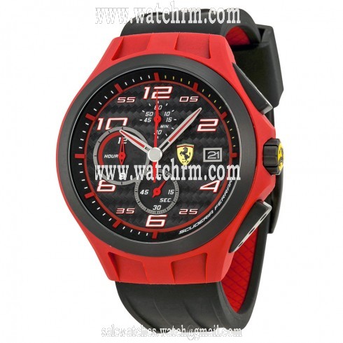 Ferrari Scuderia Chronograph Carbon Fiber Dial Black Silicone Men's Watch 830017