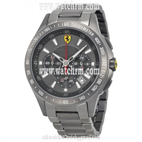 Ferrari Scuderia Chronograph Grey Dial Grey Ion-plated Men's Watch 830096
