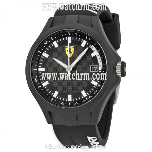 Ferrari Scuderia Pit Crew Black Dial Black Silicone Men's Watch 830125