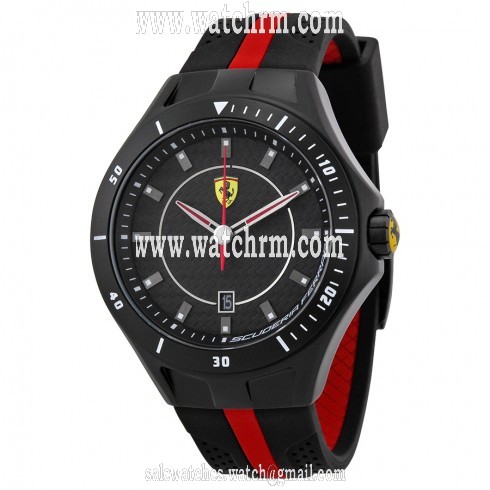 Ferrari Scuderia Race Day Black Dial Black and Red Silicone Men's Watch 830079