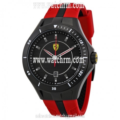 Ferrari Scuderia Race Day Black Dial Red and Black Silicone Men's Watch 830080