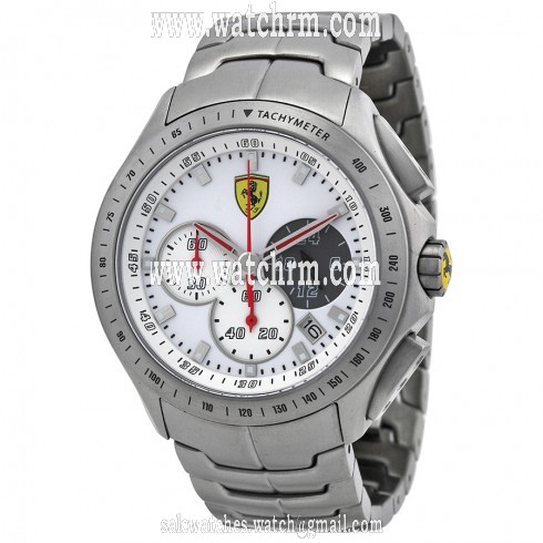 Ferrari Scuderia Race Day Chronograph White Dial Stainless Steel Men's Watch 830082