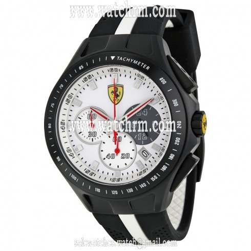 Ferrari SF 103 Textures of Racing White Dial Black and White Silicone Men's Watch 830024