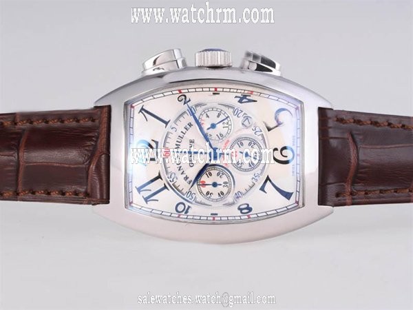 Franck Muller Cintree Curvex Chronograph 8880 CC AT 5N 40x64mm Brown Ostrich Leather Strap Watch