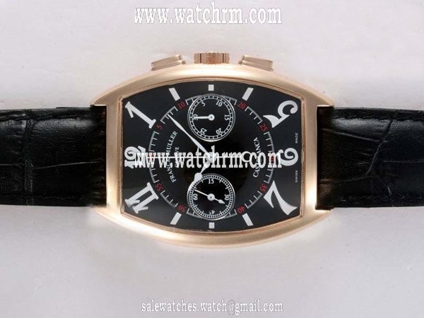 Franck Muller Cintree Curvex Chronograph 8885 CCC DT Manual Winding Rectangle Black Dial Watch