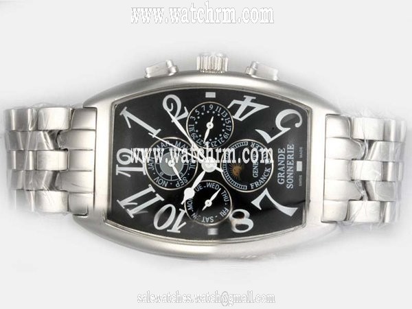 Franck Muller Cintree Curvex Chronograph 9880-CCQP Midsize Stainless Steel Case 36x49mm Watch