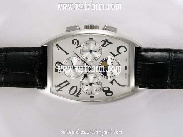 Franck Muller Cintree Curvex Chronograph 9880-CCQP Stainless Steel Case 36x49mm White Dial Watch