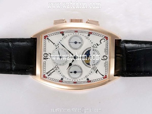 Franck Muller Cintree Curvex Chronograph 9880-CCQP White Dial Rectangle Manual Winding Watch