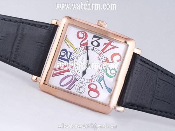 Franck Muller Cintree Curvex Crazy Hours 6000 H SC DT Rose Gold Case 42x42mm Womens Watch